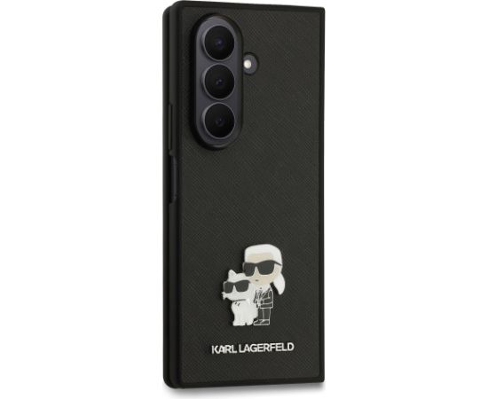 Karl Lagerfeld PU Saffiano Karl and Choupette Aizsargapvalks priekš Samsung Galaxy Z Fold 7 / melns Neoriģinālie Maciņi