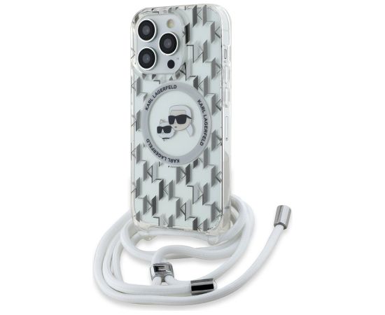 Karl Lagerfeld IML Monogram Crossbody K&CH Heads MagSafe Case Aizsargapvalks priekš iPhone 14 Pro Max / caurspīdīgs Neoriģinālie Maciņi