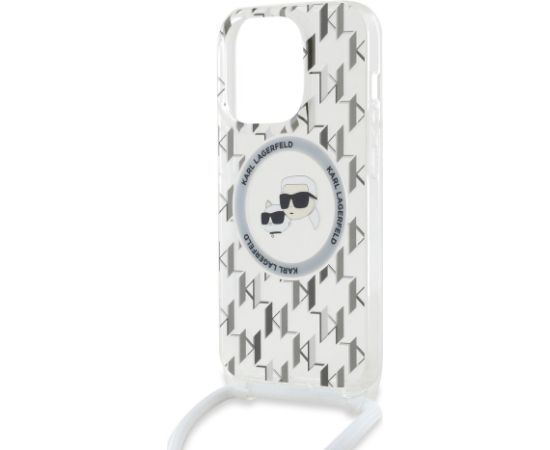 Karl Lagerfeld IML Monogram Crossbody K&CH Heads MagSafe Case Aizsargapvalks priekš iPhone 14 Pro Max / caurspīdīgs Neoriģinālie Maciņi