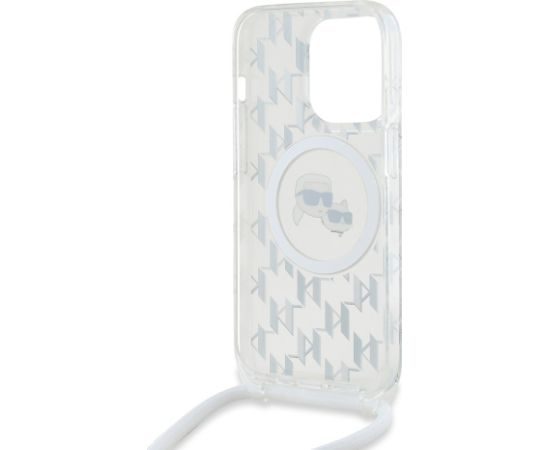 Karl Lagerfeld IML Monogram Crossbody K&CH Heads MagSafe Case Aizsargapvalks priekš iPhone 14 Pro Max / caurspīdīgs Neoriģinālie Maciņi