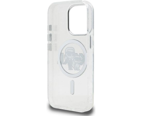 Karl Lagerfeld IML Glitter Karl and Choupette Sketch MagSafe Aizsargapvalks priekš iPhone 15 Pro Max / caurspīdīgs Neoriģinālie Maciņi