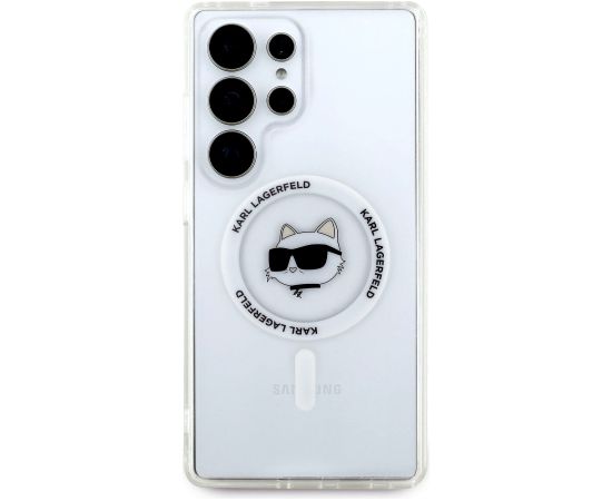 Karl Lagerfeld IML Choupette Head MagSafe Case Aizsargapvalks priekš Samsung Galaxy S25 Ultra / caurspīdīgs Neoriģinālie Maciņi