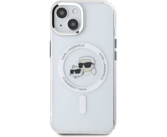 Karl Lagerfeld IML K&CH Heads Metal Frame MagSafe Case Aizsargapvalks priekš iPhone 15 / caurspīdīgs Neoriģinālie Maciņi