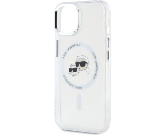 Karl Lagerfeld IML K&CH Heads Metal Frame MagSafe Case Aizsargapvalks priekš iPhone 15 / caurspīdīgs Neoriģinālie Maciņi
