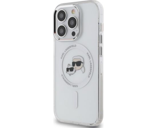Karl Lagerfeld IML K&CH Heads Metal Frame MagSafe Case Защитный чехол для iPhone 15 Pro / прозрачный Чехлы - альтернативные