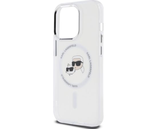 Karl Lagerfeld IML K&CH Heads Metal Frame MagSafe Case Защитный чехол для iPhone 15 Pro / прозрачный Чехлы - альтернативные