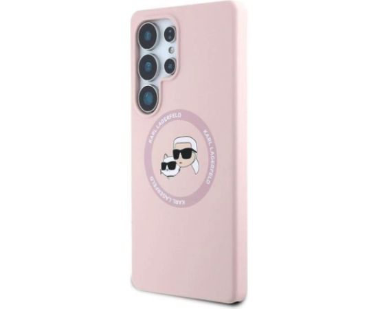Karl Lagerfeld Liquid Silicone K&CH Heads MagSafe Case Защитный чехол для Samsung Galaxy S25 Ultra / розовый Чехлы - альтернативные