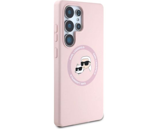 Karl Lagerfeld Liquid Silicone K&CH Heads MagSafe Case Защитный чехол для Samsung Galaxy S25 Ultra / розовый Чехлы - альтернативные