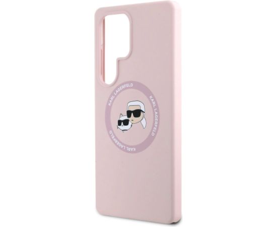 Karl Lagerfeld Liquid Silicone K&CH Heads MagSafe Case Защитный чехол для Samsung Galaxy S25 Ultra / розовый Чехлы - альтернативные