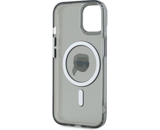 Karl Lagerfeld IML Karl Head Metal Frame MagSafe Aizsargapvalks priekš iPhone 15 / melns Neoriģinālie Maciņi