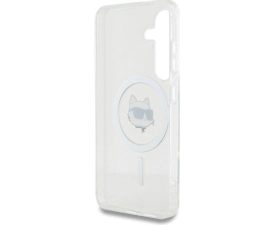 Karl Lagerfeld IML Choupette Head MagSafe Aizsargapvalks priekš Samsung Galaxy S25 / caurspīdīgs Neoriģinālie Maciņi