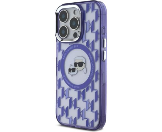 Karl Lagerfeld IML Monogram K&CH Heads MagSafe Case Aizsargapvalks priekš iPhone 16 Pro Max / violets Neoriģinālie Maciņi