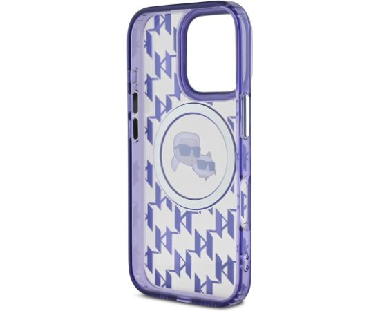 Karl Lagerfeld IML Monogram K&CH Heads MagSafe Case Aizsargapvalks priekš iPhone 16 Pro Max / violets Neoriģinālie Maciņi