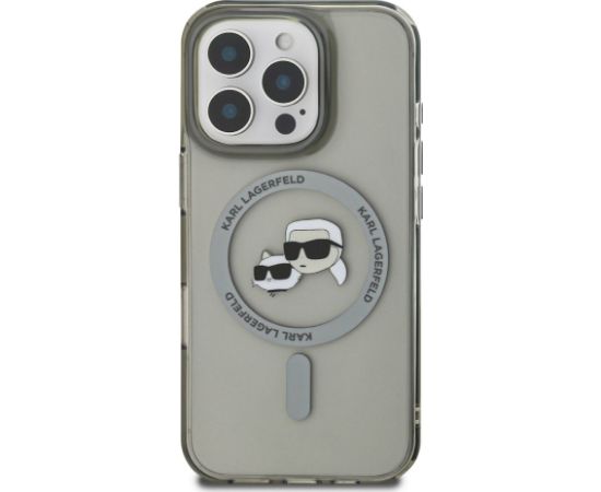 Karl Lagerfeld IML K&CH Heads Metal Frame MagSafe Case Aizsargapvalks priekš iPhone 16 Pro Max / melns Neoriģinālie Maciņi