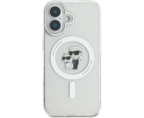 Karl Lagerfeld IML Glitter Karl and Choupette MagSafe Case Защитный чехол для iPhone 16 / прозрачный Чехлы - альтернативные