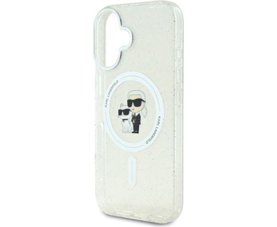 Karl Lagerfeld IML Glitter Karl and Choupette MagSafe Case Защитный чехол для iPhone 16 / прозрачный Чехлы - альтернативные