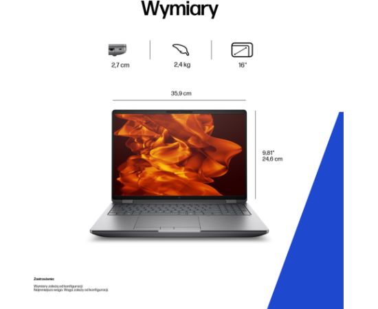 HP Zbook Fury 16 G1i Ultra 7 255HX 16.0"WUXGA IPS 400nits AG 16GB DDR5 5600 SSD512 RTX PRO 1000_8GB Cam IR 5 Mpx Al 99Wh W11Pro 3Y OnSite Portatīvie datori
