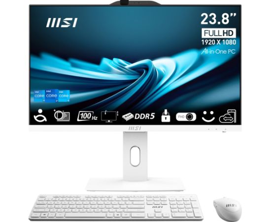 MSI AIO PRO AP242P 14M-691EU i5-14400 23.8" IPS LED FHD Non-Touch Anti-Glare 16GB SSD512GB M.2 AX211 WiFi 6E Windows 11 Pro White All In One Datori (AIO)