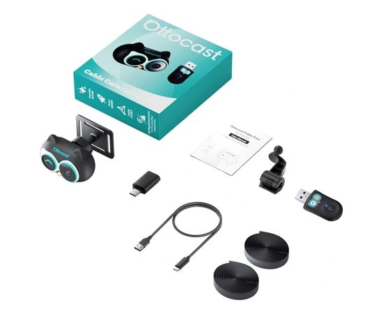 Ottocast Cabin Care wireless CarPlay adapter with baby car mirror Auto FM Transmiteri un Carplay ierīces