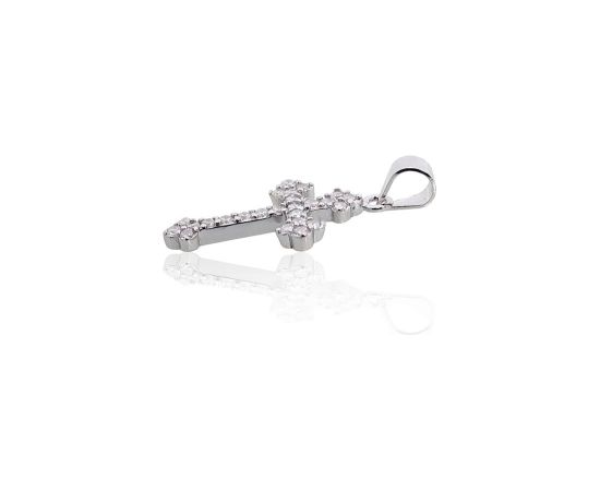 Серебряный кулон #2301955(PRh-Gr)_CZ, Серебро 925°, родий (покрытие), Цирконы, 1.4 гр. Krustiņi un ikonas