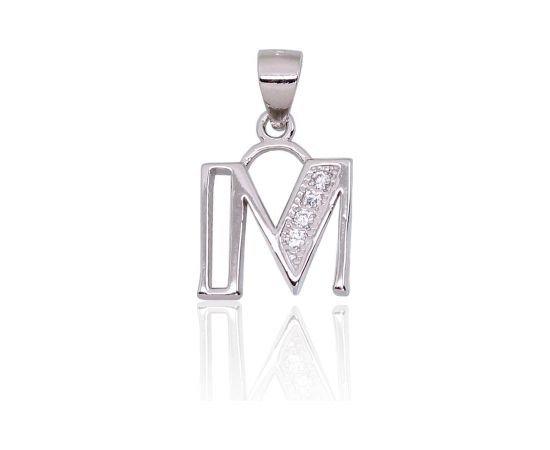 Sudraba kulons #2301844(PRh-Gr)_CZ, Sudrabs 925°, rodijs (pārklājums), Cirkoni, 1.5 gr. Burti