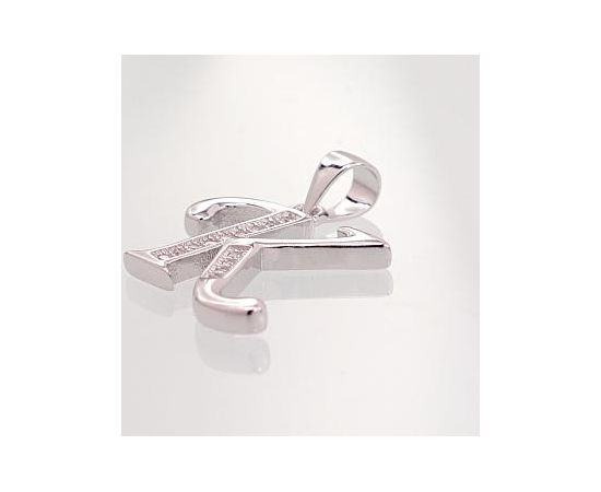 Sudraba kulons #2301615(PRh-Gr)_CZ, Sudrabs 925°, rodijs (pārklājums), Cirkoni, 1.9 gr. Burti