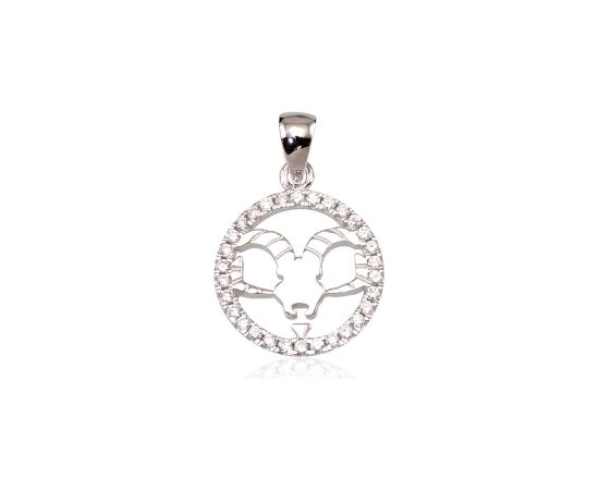 Sudraba kulons #2300383(PRh-Gr)_CZ, Sudrabs 925°, rodijs (pārklājums), Cirkoni, 2.5 gr. Zodiaka zīmes