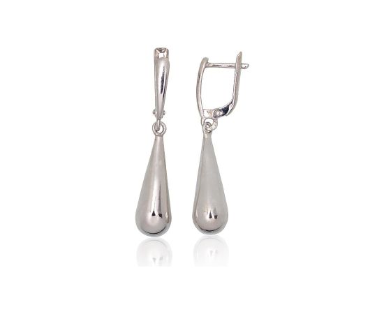 Sudraba auskari ar 'angļu' slēdzēju #2203075(PRh-Gr), Sudrabs 925°, rodijs (pārklājums), 3.4 gr. Ar "angļu" slēdzēju