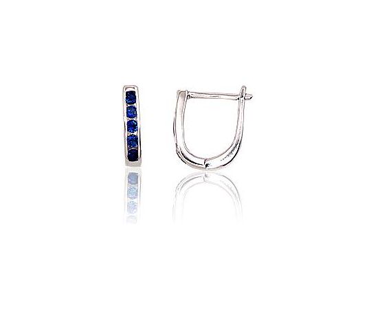 Sudraba auskari ar 'angļu' slēdzēju #2202950(PRh-Gr)_CZ-DB, Sudrabs 925°, rodijs (pārklājums), Cirkoni, 0.8 gr. Ar "angļu" slēdzēju