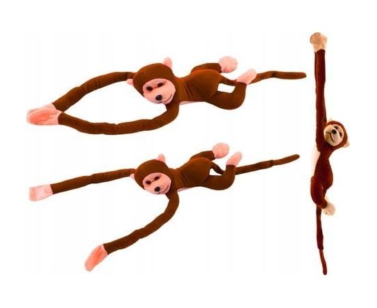 LeanToys Maskotka Pluszowa Małpka z Dźwiękiem Ciemno Brązowa 60 cm Mīkstās rotaļlietas