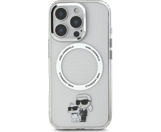 Karl Lagerfeld IML Karl and Choupette MagSafe Case Aizsargapvalks priekš iPhone 16 Pro Max / caurspīdīgs Neoriģinālie Maciņi
