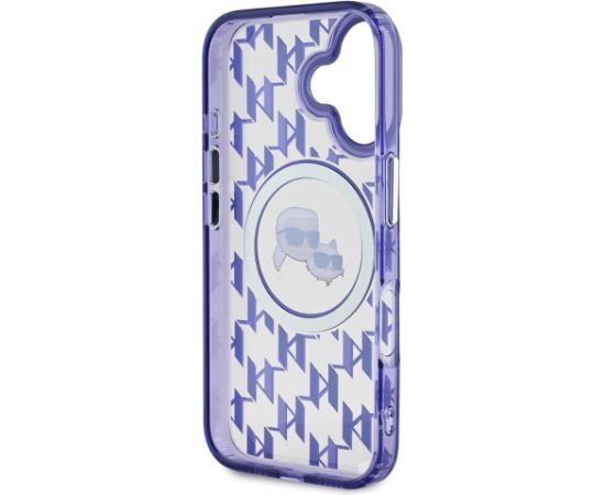 Karl Lagerfeld IML Monogram K&CH Heads MagSafe Case Aizsargapvalks priekš iPhone 16 / violets Neoriģinālie Maciņi