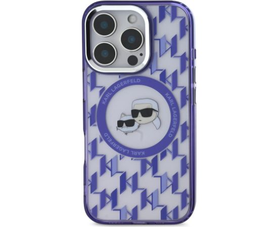 Karl Lagerfeld IML Monogram K&CH Heads MagSafe Case Защитный чехол для iPhone 16 Pro / фиолетовый Чехлы - альтернативные