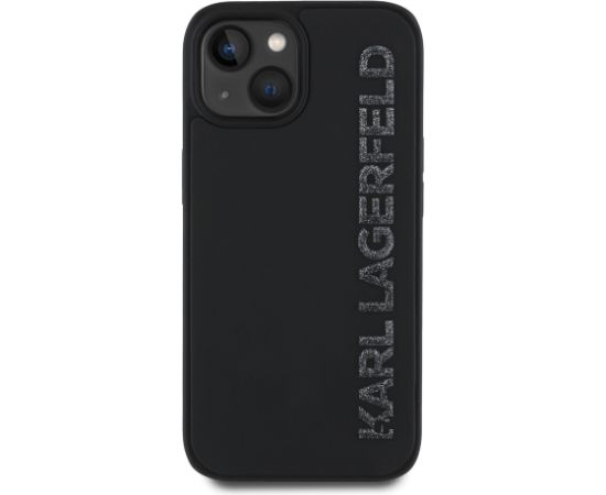 Karl Lagerfeld 3D Rubber Glitter Logo Case Aizsargapvalks priekš iPhone 13 / melns Neoriģinālie Maciņi