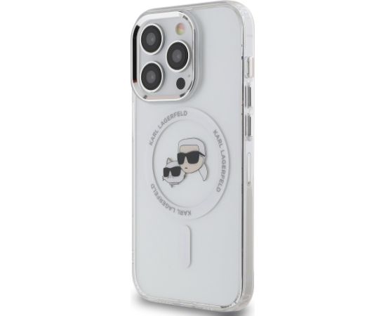 Karl Lagerfeld IML K&CH Heads Metal Frame MagSafe Case Aizsargapvalks priekš iPhone 15 Pro Max / caurspīdīgs Neoriģinālie Maciņi