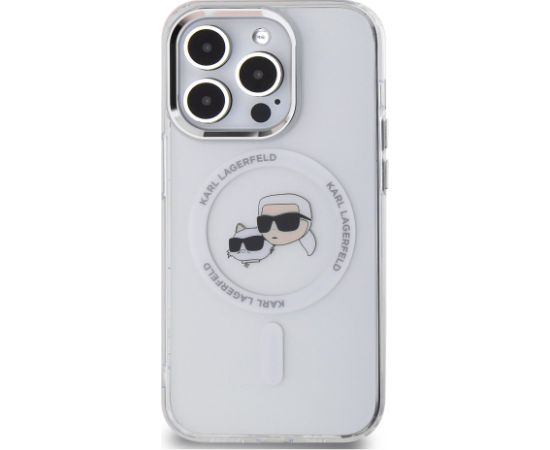 Karl Lagerfeld IML K&CH Heads Metal Frame MagSafe Case Aizsargapvalks priekš iPhone 15 Pro Max / caurspīdīgs Neoriģinālie Maciņi