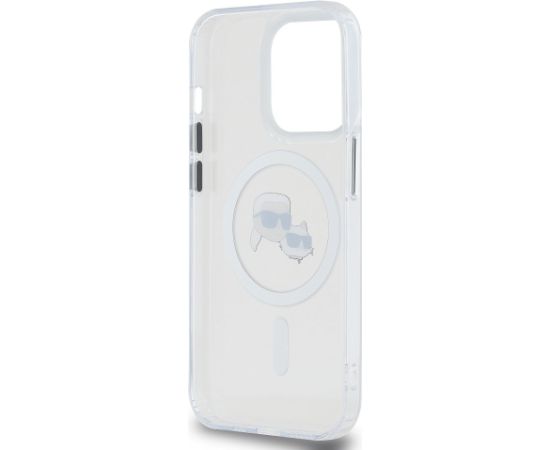 Karl Lagerfeld IML K&CH Heads Metal Frame MagSafe Case Aizsargapvalks priekš iPhone 15 Pro Max / caurspīdīgs Neoriģinālie Maciņi