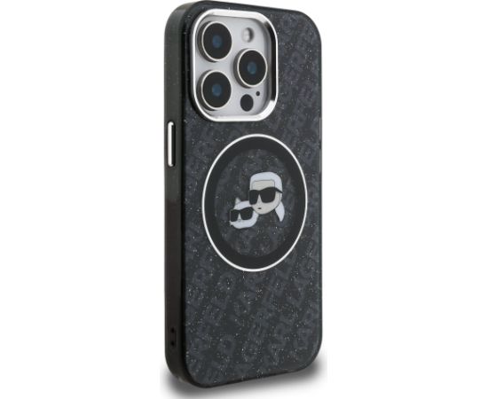 Karl Lagerfeld IML K&CH Heads Repeated Logo MagSafe Case Aizsargapvalks priekš iPhone 15 Pro / melns Neoriģinālie Maciņi