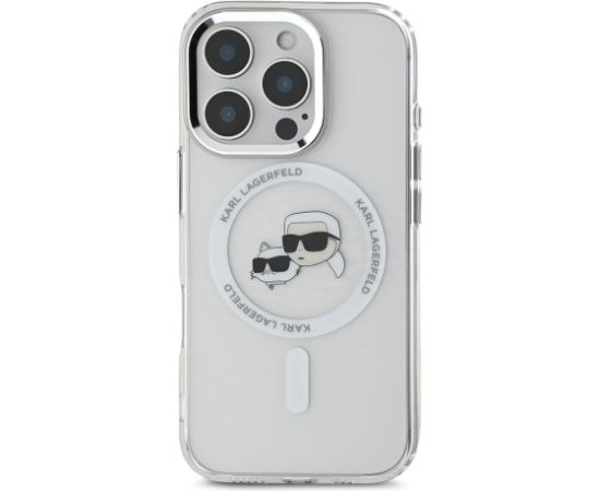 Karl Lagerfeld IML K&CH Heads Metal Frame MagSafe Aizsargapvalks priekš iPhone 16 Pro Max / caurspīdīgs Neoriģinālie Maciņi