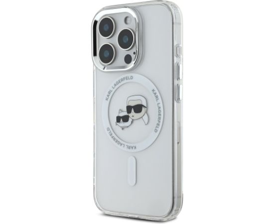 Karl Lagerfeld IML K&CH Heads Metal Frame MagSafe Aizsargapvalks priekš iPhone 16 Pro Max / caurspīdīgs Neoriģinālie Maciņi