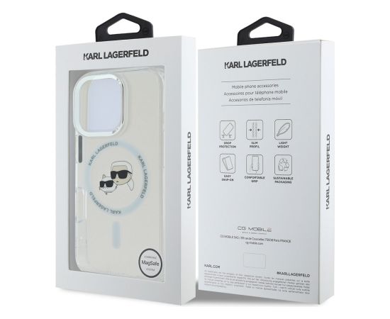 Karl Lagerfeld IML K&CH Heads Metal Frame MagSafe Aizsargapvalks priekš iPhone 16 Pro Max / caurspīdīgs Neoriģinālie Maciņi