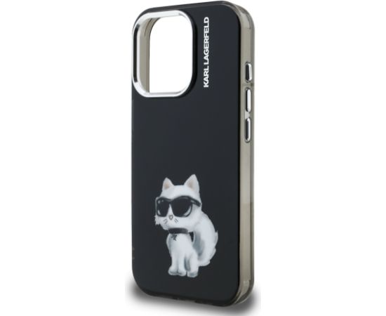 Karl Lagerfeld IML Aquarelle Choupette Case Aizsargapvalks priekš iPhone 15 Pro / melns Neoriģinālie Maciņi