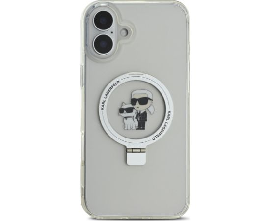 Karl Lagerfeld Ringstand Karl and Choupette MagSafe Case Защитный чехол с кольцом для iPhone 16 Plus / белый Чехлы - альтернативные