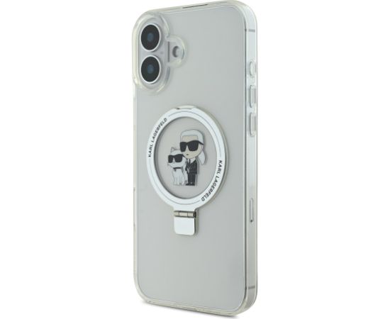 Karl Lagerfeld Ringstand Karl and Choupette MagSafe Case Защитный чехол с кольцом для iPhone 16 Plus / белый Чехлы - альтернативные