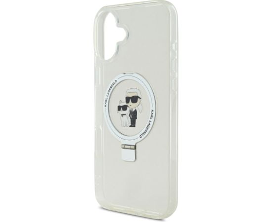 Karl Lagerfeld Ringstand Karl and Choupette MagSafe Case Защитный чехол с кольцом для iPhone 16 Plus / белый Чехлы - альтернативные