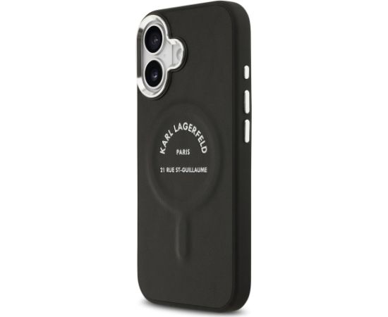 Karl Lagerfeld PU RSG Logo MagSafe Case Aizsargapvalks priekš iPhone 17 / melns Neoriģinālie Maciņi