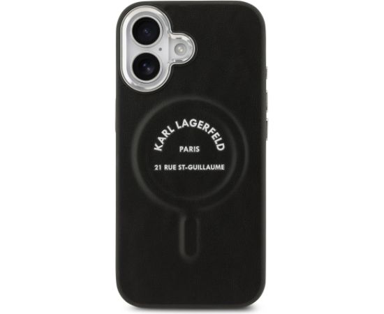 Karl Lagerfeld PU RSG Logo MagSafe Case Aizsargapvalks priekš iPhone 17 / melns Neoriģinālie Maciņi