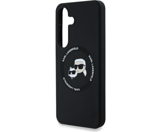 Karl Lagerfeld Liquid Silicone K&CH Heads MagSafe Case Aizsargapvalks priekš Samsung Galaxy S25+ / melns Neoriģinālie Maciņi
