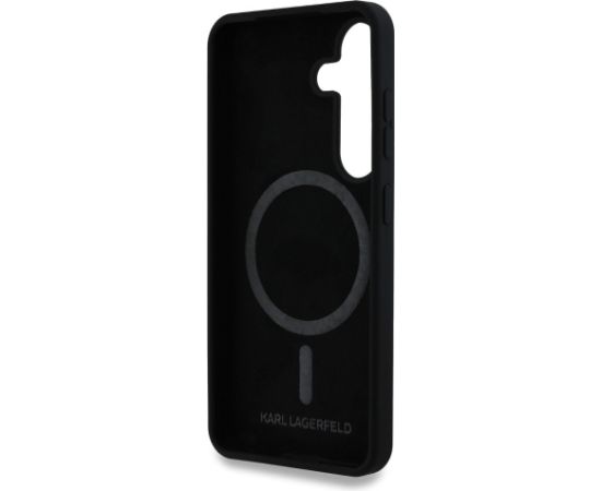 Karl Lagerfeld Liquid Silicone K&CH Heads MagSafe Case Aizsargapvalks priekš Samsung Galaxy S25+ / melns Neoriģinālie Maciņi