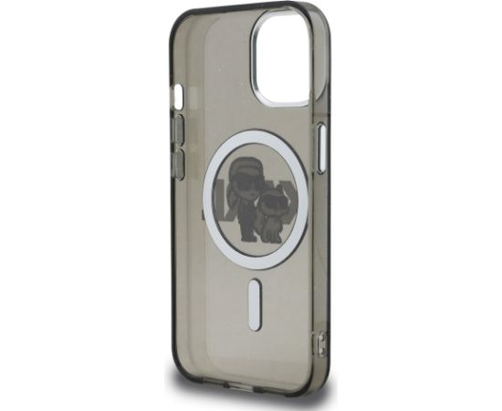 Karl Lagerfeld IML Glitter Karl and Choupette Sketch MagSafe Защитный чехол для iPhone 15 / чёрный Чехлы - альтернативные